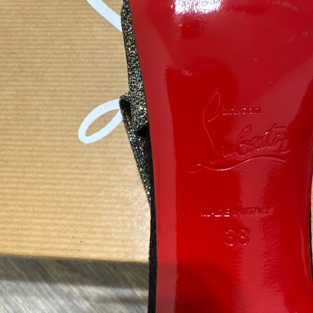 Christian Louboutin Black and Metallic Heels - Picture 4 of 4